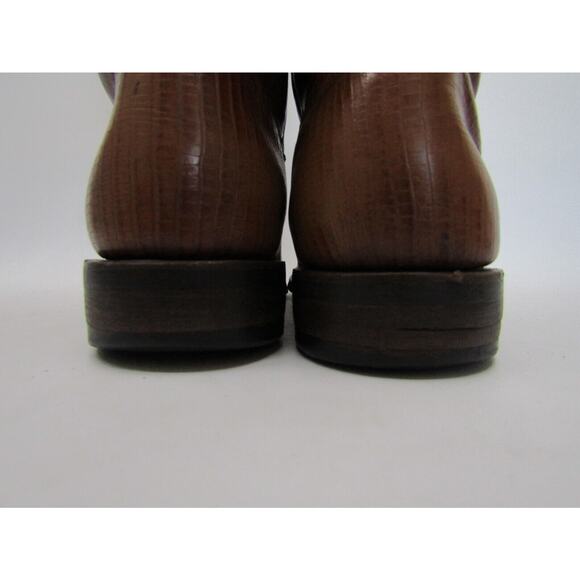 Ortega Mens Size 7.5 D Brown Leather Lizard Skin Print Cowboy Western Boots main image 5